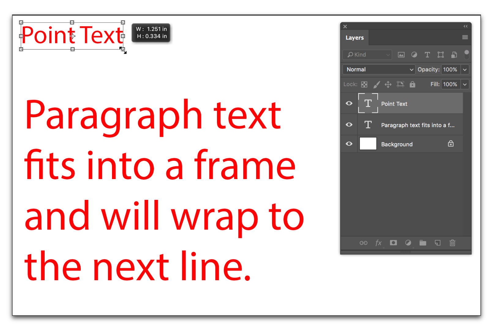 can't resize text box photoshop